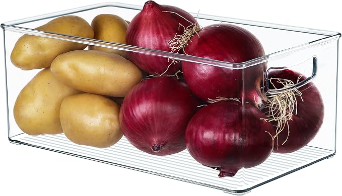 Hudgan 2 Pack Straight Sides Stackable Pantry Organizer Bins by HUDGAN