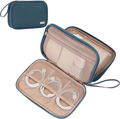NISHEL Travel Cord Organizer Case, Double Layers Tech Electronic Bag, Essentials by NISHEL