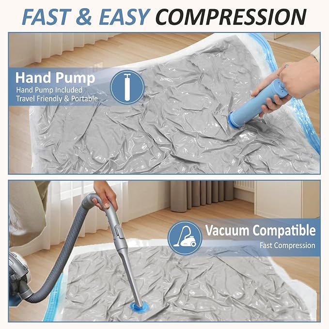 Cozy Essential Vacuum Storage Bags, 80% Compression Vacuum Seal Space Saver - Image 6