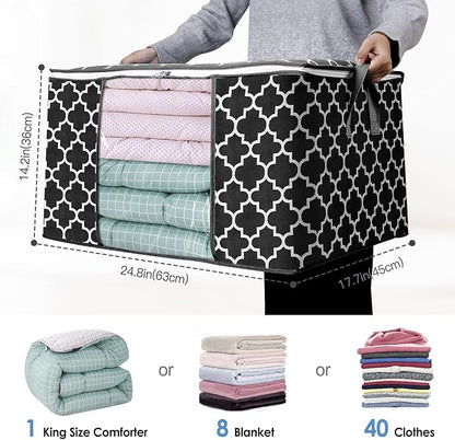 WISELIFE Storage Bags 100L 6-Pack Large Blanket Clothes Organization and - Image 2