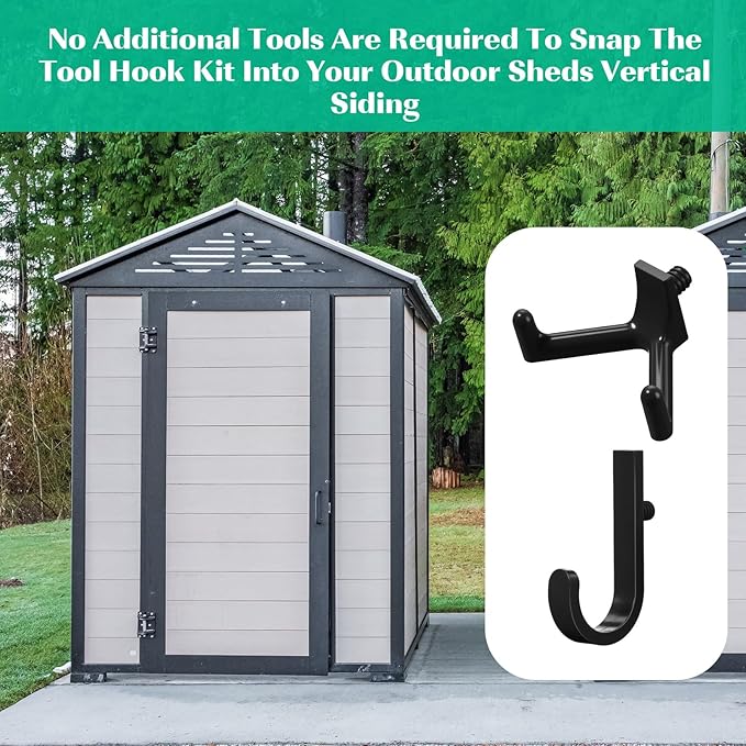 20 Pcs Storage Shed Tool Hooks Black Tool Hanger Compatible - Image 5