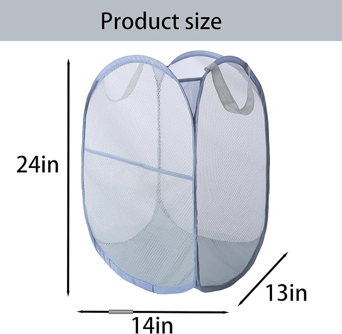 Foldable Mesh Popup Laundry Hamper, Laundry Basket Easy to Open and Fold - Image 5