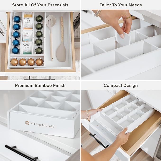KitchenEdge Tea Bag and Coffee Pod Kitchen Drawer Organizer, Expandable 9.7 to - Image 3