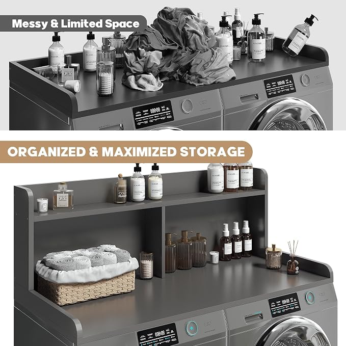 2-Tier Washer Dryer Countertop, 18.5" Raised Height Laundry Countertop - Image 5