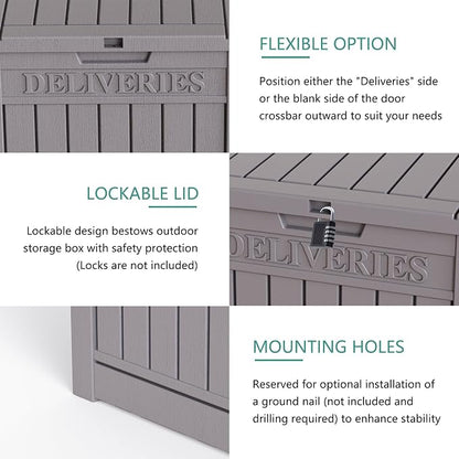 55 Gallon Resin Deck Box, Waterproof Outdoor Storage Box - Image 5