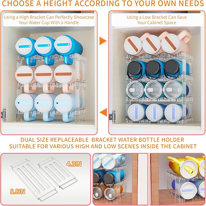 Yieach Stackable Water Bottle Organizer - Image 4