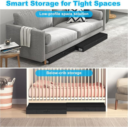 Under Bed Storage Container Bins 4 Pack, 5 Inch Thin Low Profile Underbed - Image 5
