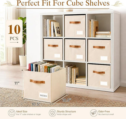 Storage Cubes 10 Pack, 11 Inch Fabric Storage Cubes Organizer Bins - Image 2