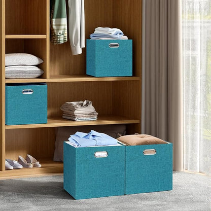 Posprica Collapsible Storage Bins, 13×13 Foldable Storage Cube Boxes Fabric - Image 7