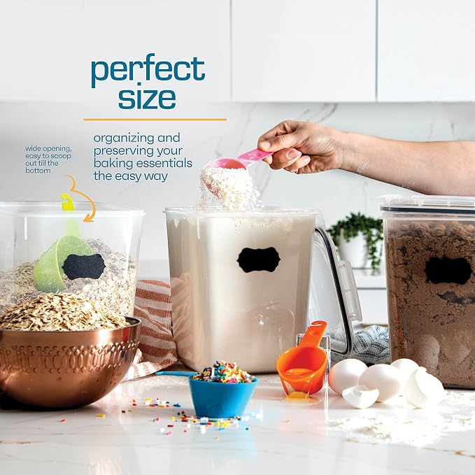 Storeganize Flour Sugar Storage Containers Great Rice Canisters Sets - Image 4