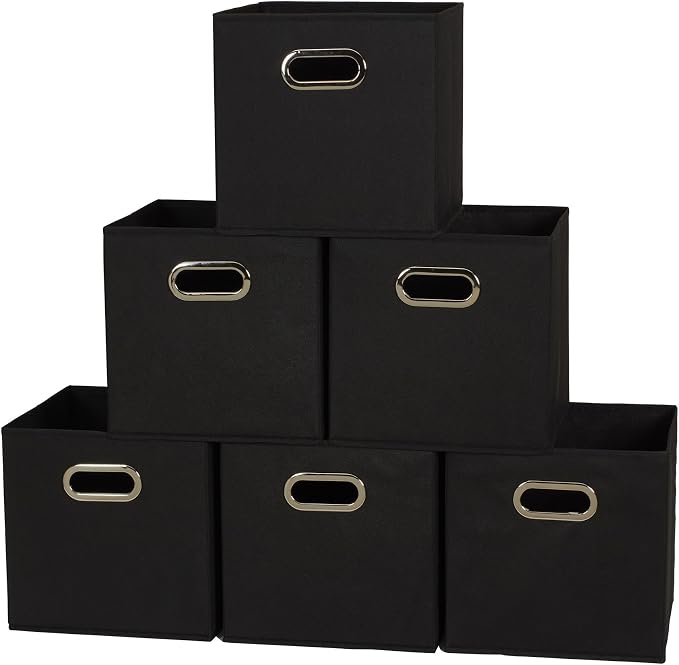 Household Essentials Foldable Fabric Storage Cubes 6-Pack – 11x11x11 Stackable by HouseholdEssentials