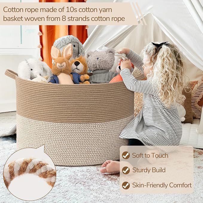 INDRESSME 115L Extra Large Woven Baskets - Image 3