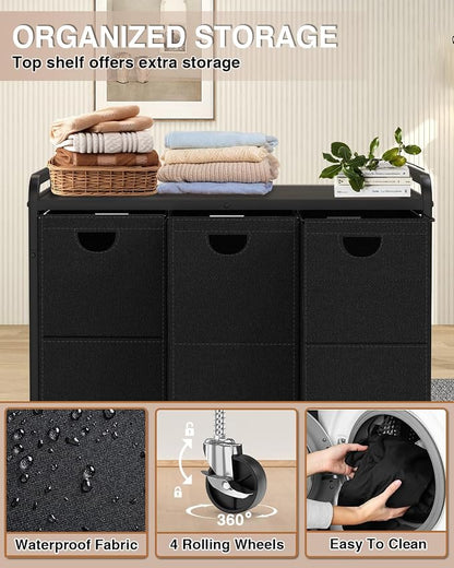 Laundry Sorter 3 Section, Laundry Basket - Image 3