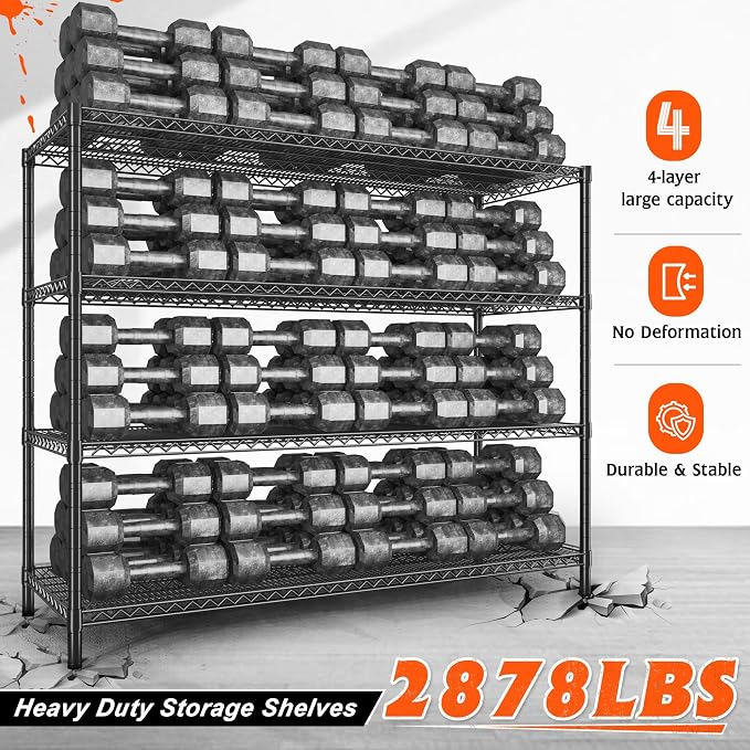 REIBII 60" W Storage Shelves 2878LBS Metal Shelving Unit - Image 6