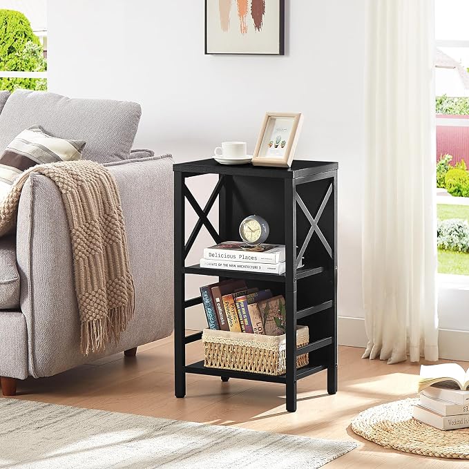 Small Bookshelf, 3 Tier Industrial Bookcase - Image 4