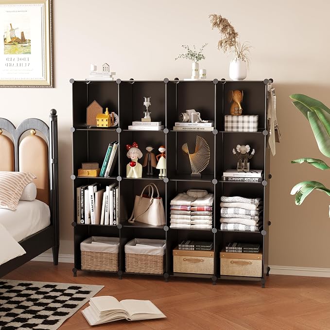 AWTATOS Cube Storage Organizer, 16 Cube Closet Organizer, DIY Portable Closet - Image 2