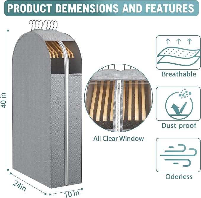 Liuoud 10" Gusseted Garment Bags - Image 2