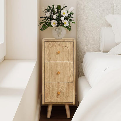 Small Nightstand Set of 2, Narrow Nightstand Slim Couch Side Table - Image 3
