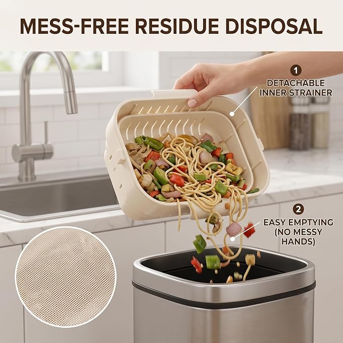 Foldable Hanging Kitchen Sink Drain Basket, Collapsible Space Saving Colander - Image 5