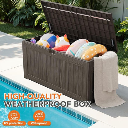 130 Gallon Deck Box Outdoor Indoor Waterproof Storage Box - Image 3