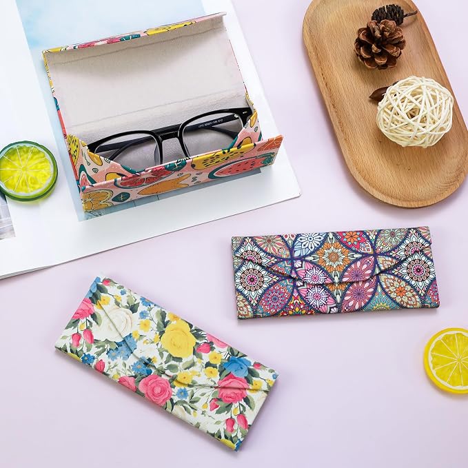 Foldable Glasses Case, Magnetic PU Leahter Sunglasses Case, Cute Hard Shell - Image 7
