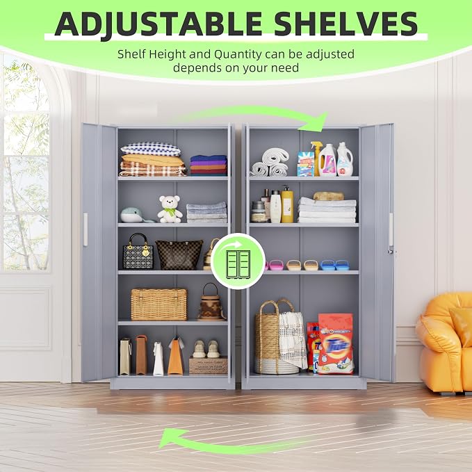 INTERGREAT Metal Storage Cabinet, Tall Metal Cabinet - Image 6