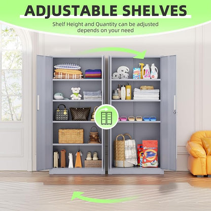 INTERGREAT Metal Storage Cabinet, Tall Metal Cabinet - Image 6