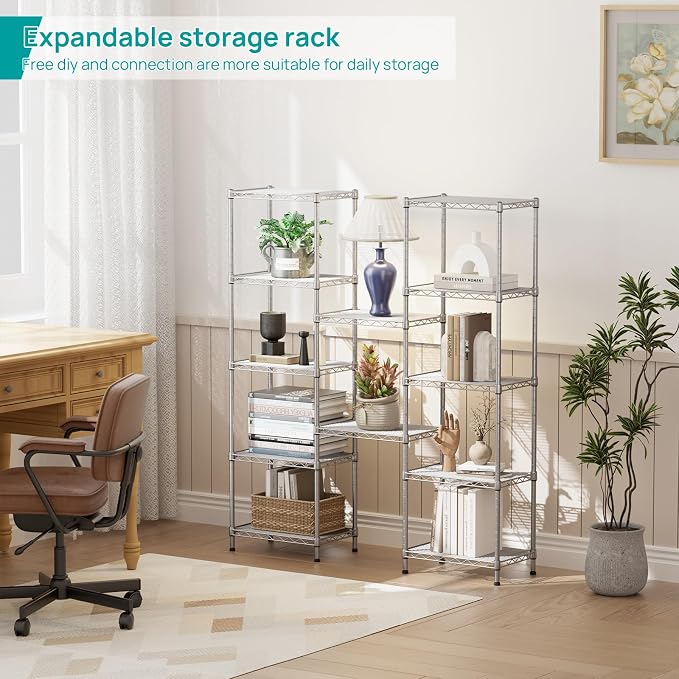 SINGAYE 6 Tier Shelf Wire Shelving Adjustable Storage Shelves Rack Standing - Image 5