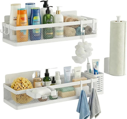 PUSDON 5-in-1 16.5" Extra Long Slim Wall Mount Wrapped Mesh Kitchen Organizer & by PUSDON
