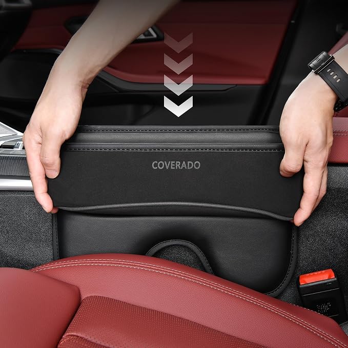 Coverado Universal Car Seat Gap Filler Organizer, Premium Suede Leather Car - Image 7