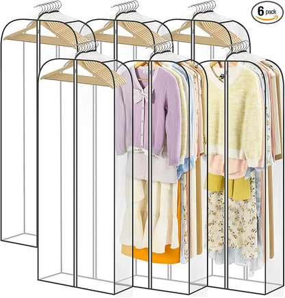 LANDNEOO 6 Pack Clear Garment Bags by MakeLifeBetterEasier