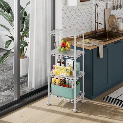 4 Tier Adjustable Storage Shelves, Heavy Duty Metal Utility Shelf Wire Shelving - Image 9