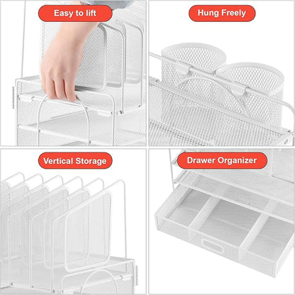 Marbrasse Desk Organizers, 4-Tier Mesh Desk File Organizer - Image 2
