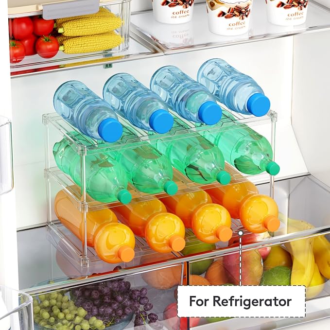 Lifewit Stackable Water Bottle Storage Organizer, Plastic Large Compartment - Image 7
