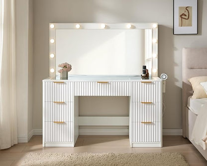 AMERLIFE 47.2" Fluted Vanity Desk - Image 2