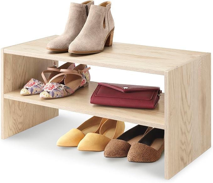 Whitmor Wood Stackable 2-Shelf Shoe Rack, 24 inches by Whitmor