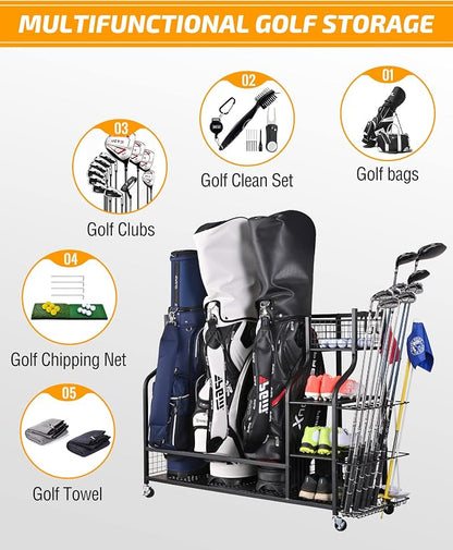 PLKOW Golf Bag Storage Garage Organizer, Extra Large Size Golf Bag Storage - Image 5