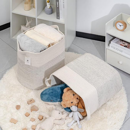 Storage Baskets for Clothes Fabric Cotton Rope Storage Basket - Image 5
