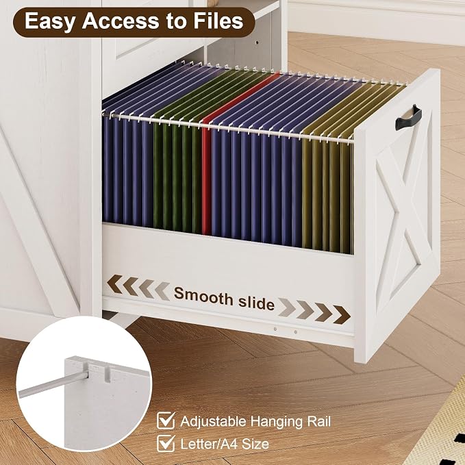 Halitaa 3 Drawers Farmhouse File Cabinet - Image 5