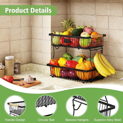 2 Tier Fruit Basket for Kitchen Counter - Image 5