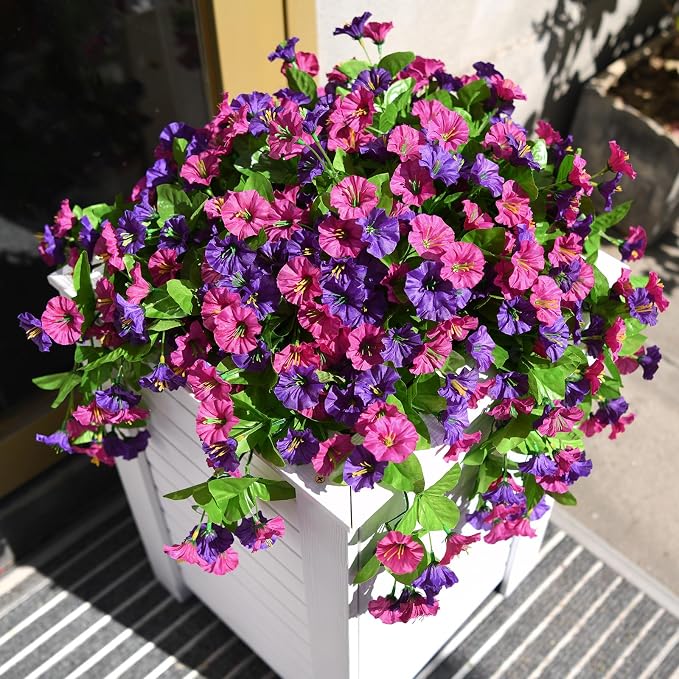 INQCMY Artificial Flowers for Outdoor Spring Summer Decoration Faux Silk - Image 3