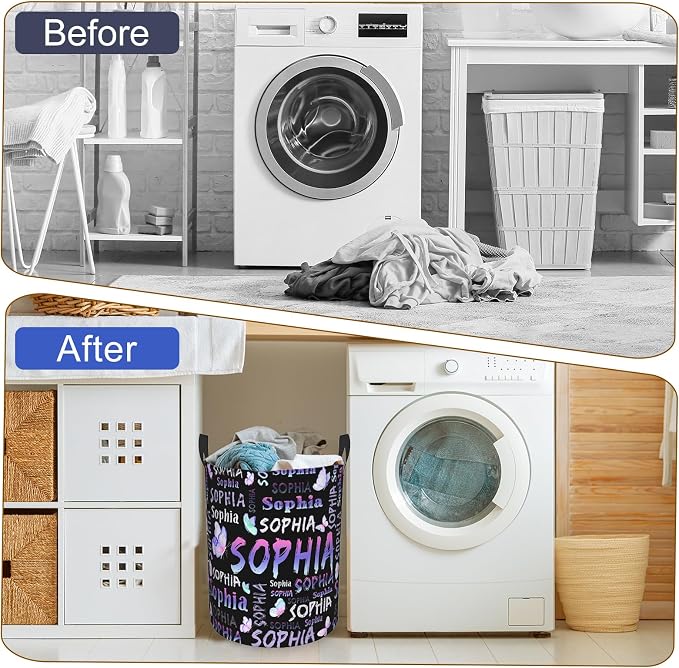 Custom Name Laundry Hamper, Personalized Laundry Basket - Image 7