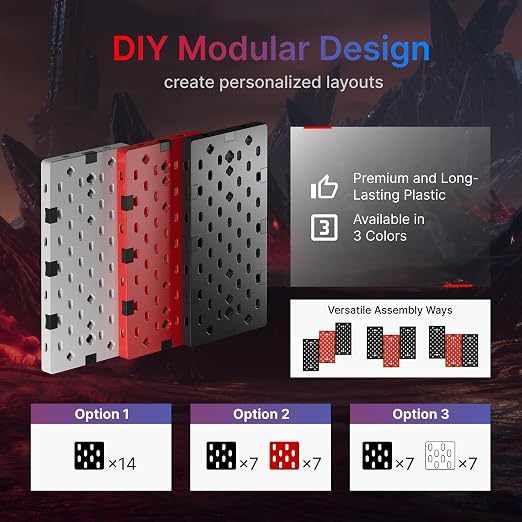 PEGZONE Controller and Headphone Holder Wall Mount, Modular Gaming Pegboard - Image 2