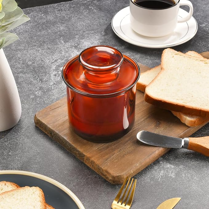 Butter Crock, Elegant Crystal Glass French Butter Dish - Image 7