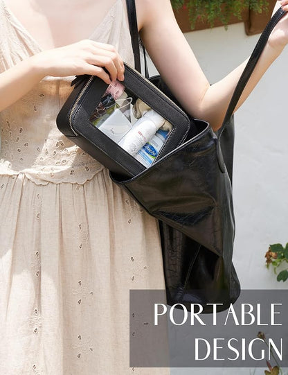 Popvibe Clear Makeup Bag Travel Cosmetic Case Transparent Toiletry Bag - Image 5