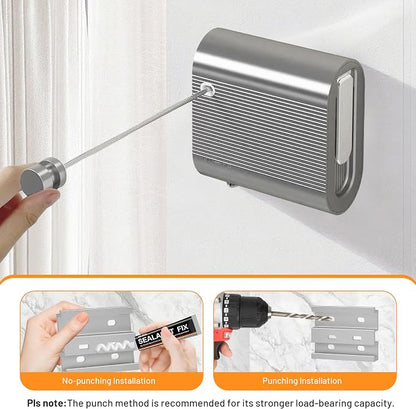 Retractable Clothesline Indoor Outdoor, Non-Sagging Clothes Line Retracting - Image 7
