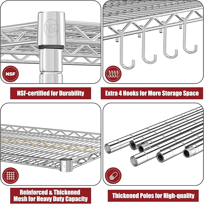PrimeZone 5 Tier 48" Wx24''Dx81''H Wire Shelving - Image 6
