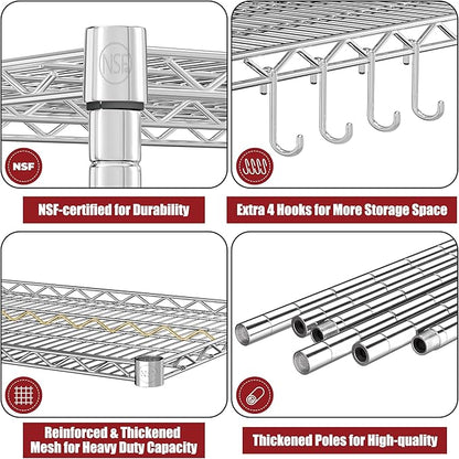 PrimeZone 5 Tier 48" Wx24''Dx81''H Wire Shelving - Image 6