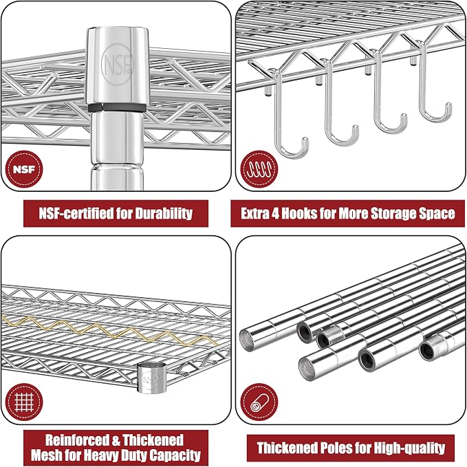 PrimeZone 5 Tier 48" Wx24''Dx81''H Wire Shelving - Image 6