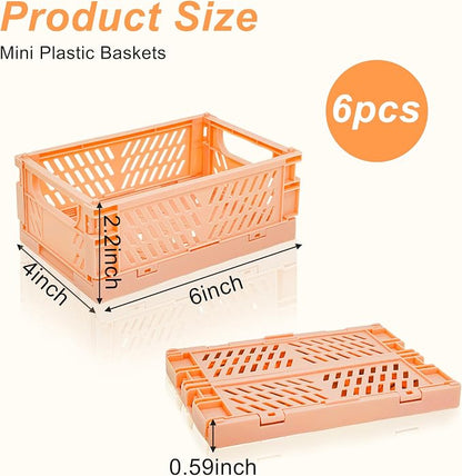 6 Pack Mini Foldable Small Plastic Baskets - Image 2